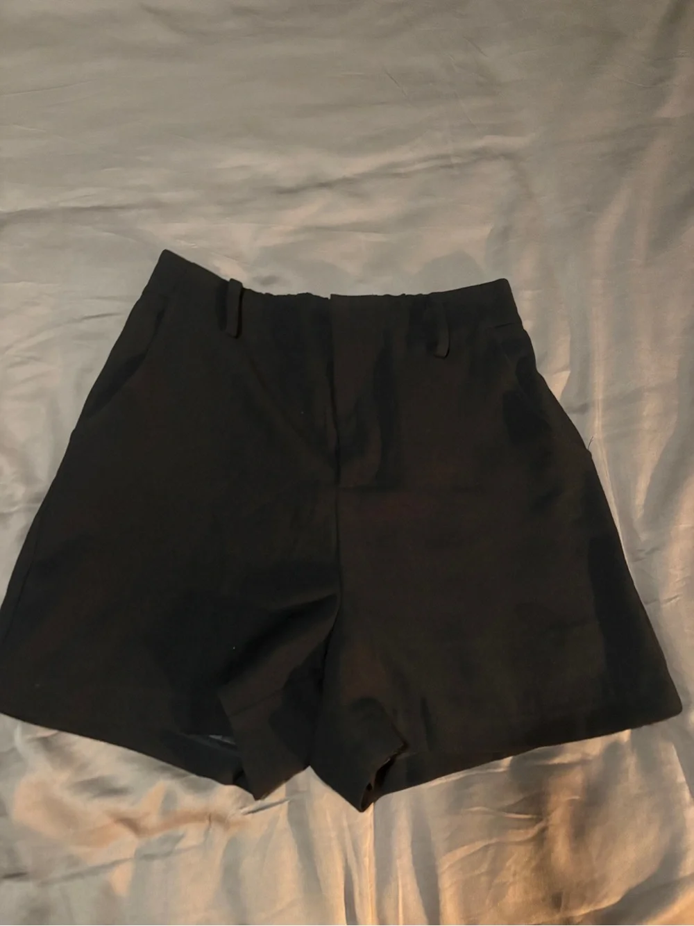 Classic High-Waist Paper Bag Black Women's Shorts